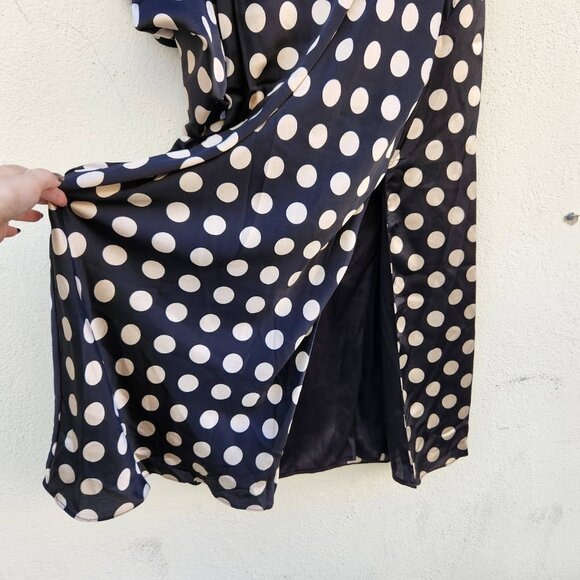 IEENA for MAC DUGGAL One Sleeve Midi Polka Dot Dress - Picture 6 of 9